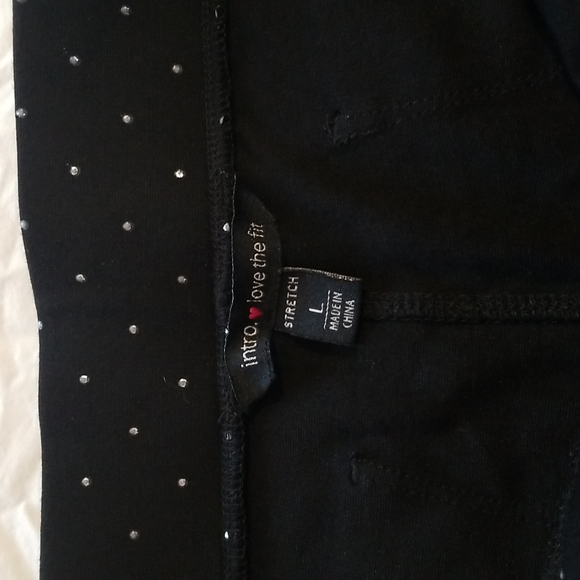 Intro. Love the fit Womens Black Pants Polkadot - Picture 6 of 6